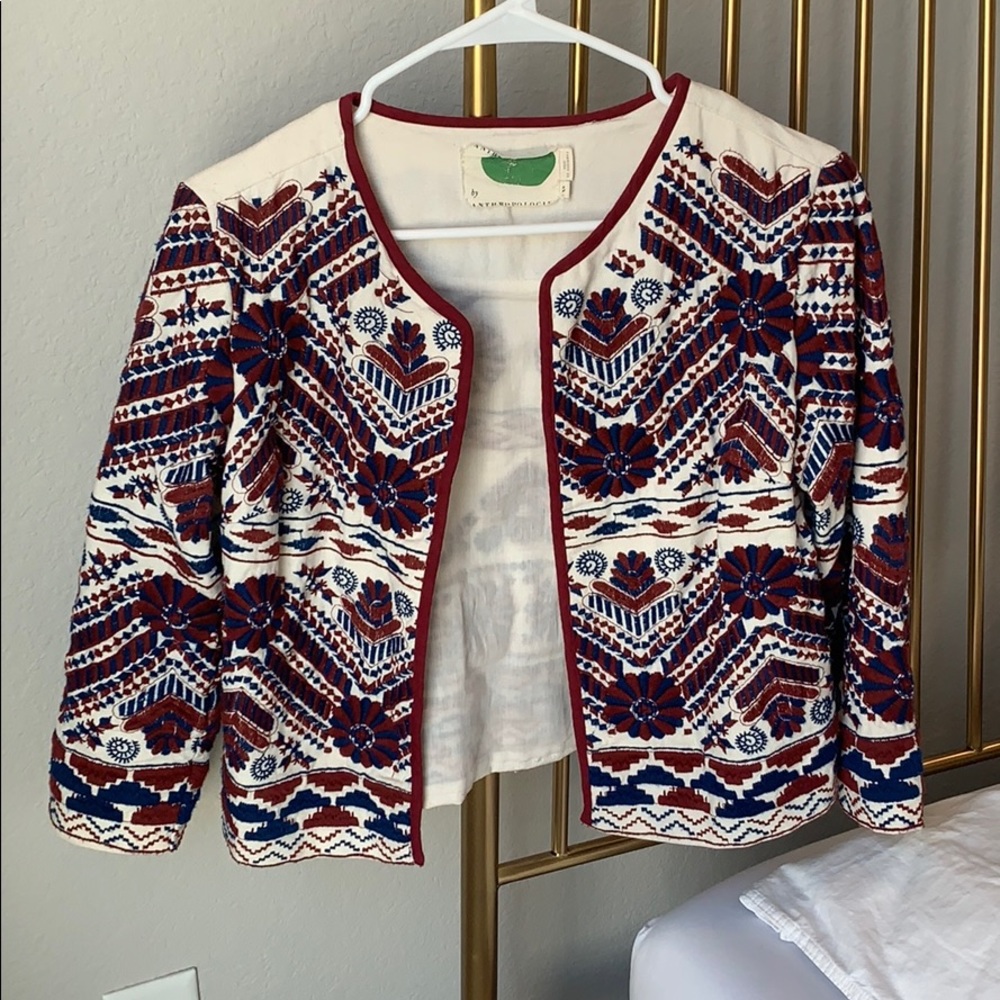 Anthropologie embroidered coat
